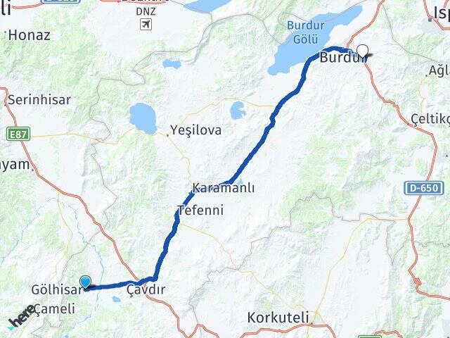 Merkez Camii Mehmet Akif Ersoy Üniversitesi Arası Kaç Km - Yol Tarifi