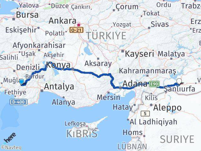 Burdur Gölhisar Şanlıurfa Arası Kaç Km - Yol Haritası