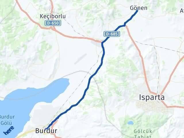 Burdur Gönen Arası Kaç Km - Yol Tarifi