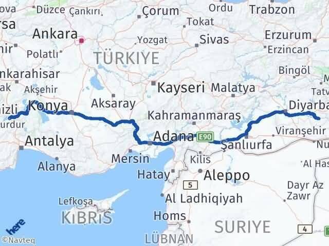 Burdur Hasankeyf Batman Arası Kaç Km - Yol Haritası