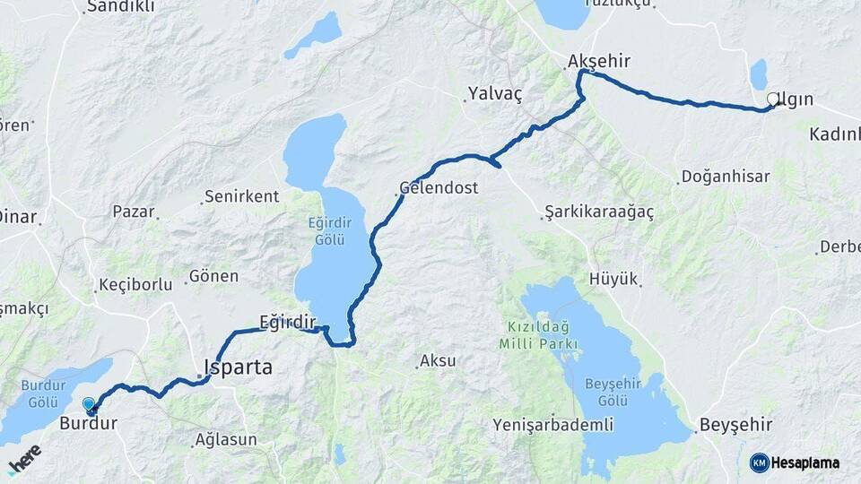 Burdur Ilgın Konya Arası Kaç Km - Yol Haritası