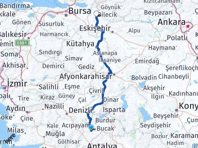 Karamanlı Bilecik Arası Kaç Km - Yol Tarifi