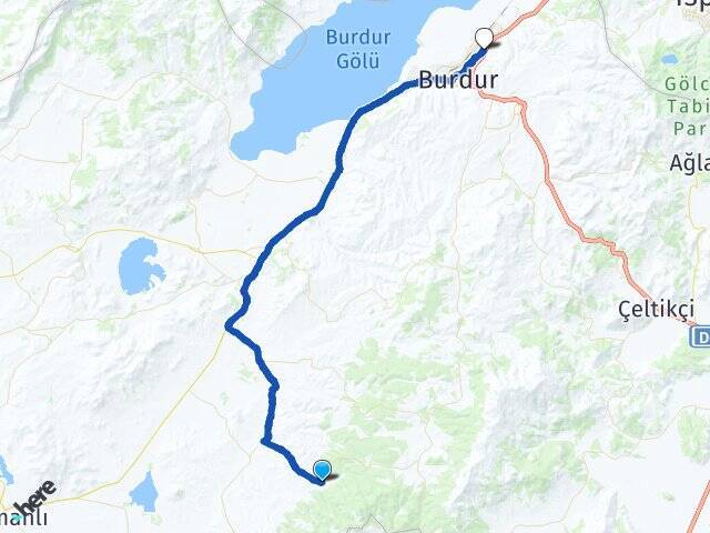 Akçaören Burdur Otogarı Arası Kaç Km - Yol Tarifi