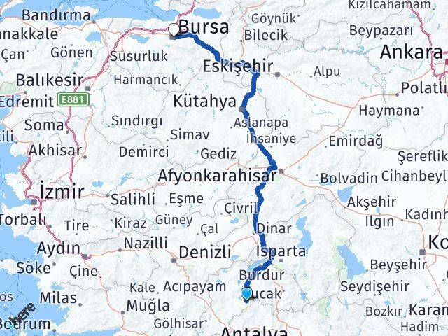 Kemer Bursa Arası Kaç Km - Yol Tarifi