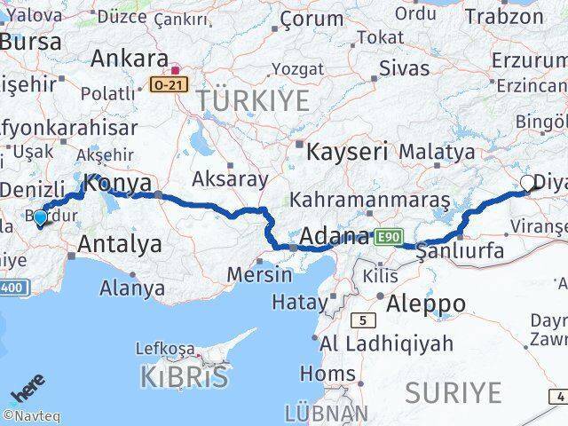 Kemer Diyarbakır Arası Kaç Km - Yol Tarifi