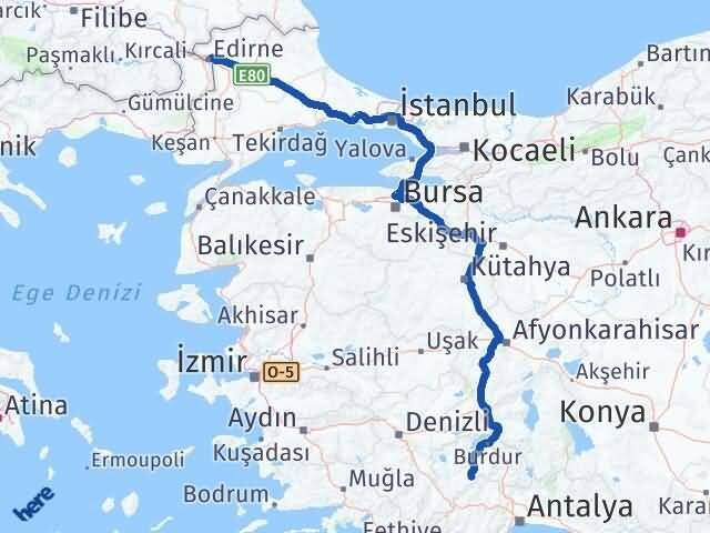 Kemer Edirne Arası Kaç Km - Yol Tarifi