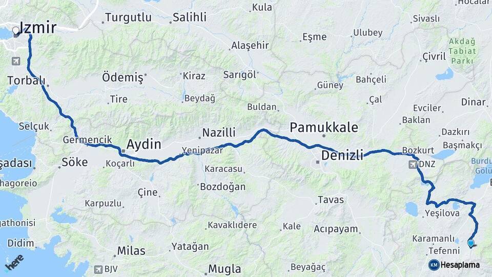 Kemer İzmir Arası Kaç Km - Yol Tarifi