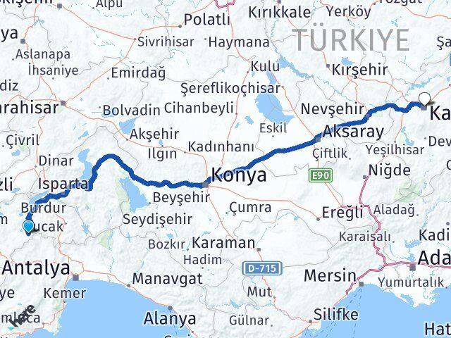 Kemer Kayseri Arası Kaç Km - Yol Tarifi