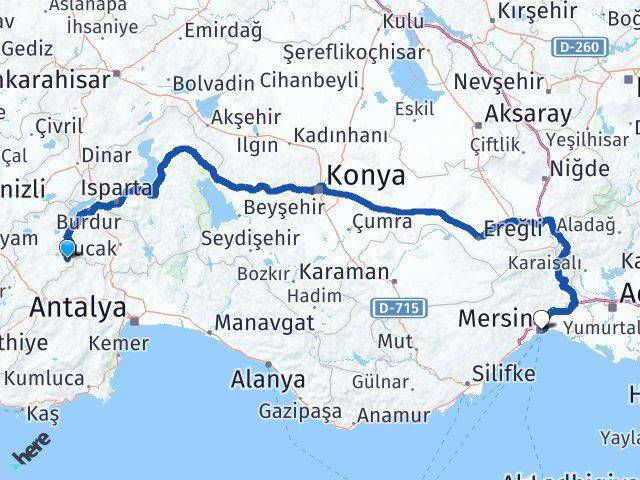 Kemer Mersin Arası Kaç Km - Yol Tarifi