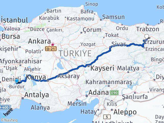 Burdur Köse Gümüşhane Arası Kaç Km - Yol Haritası