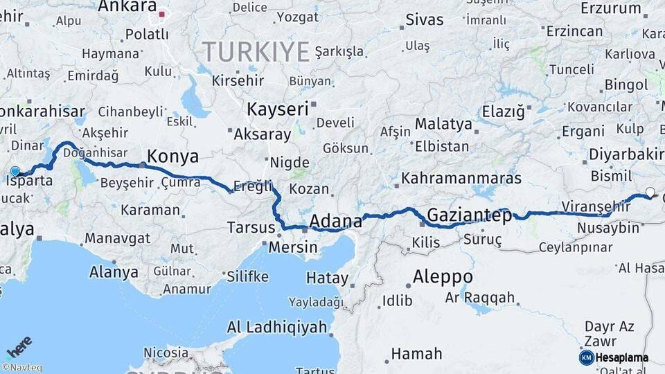 Burdur Midyat Mardin Arası Kaç Km - Yol Haritası