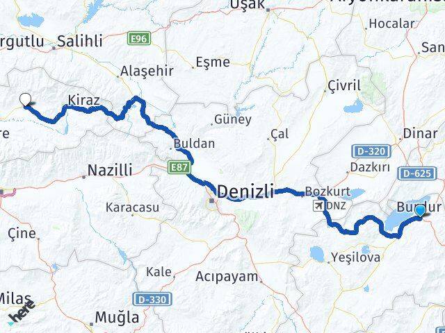 Burdur Ödemiş İzmir Arası Kaç Km - Yol Haritası