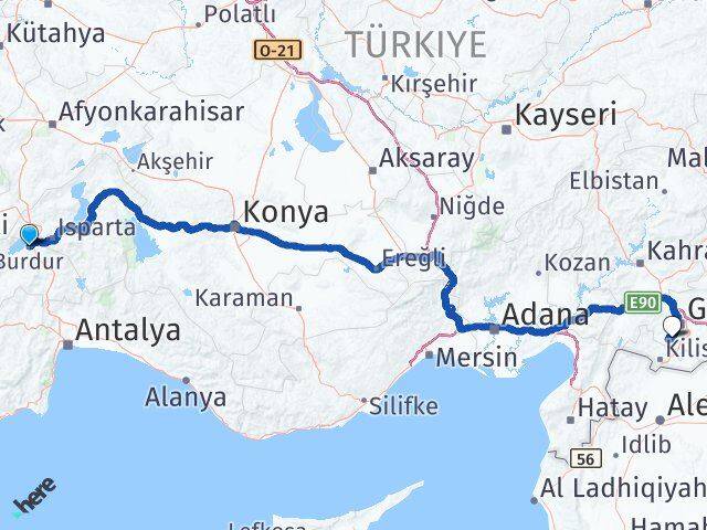 Burdur Şahinbey Gaziantep Arası Kaç Km - Yol Haritası