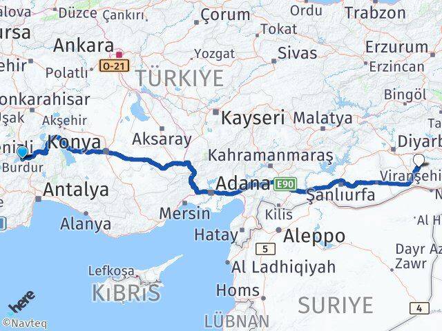 Burdur Savur Mardin Arası Kaç Km - Yol Haritası