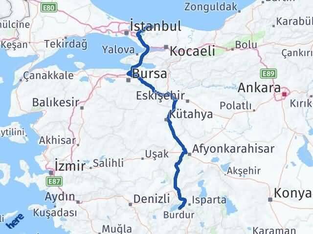 Burdur Şile İstanbul Arası Kaç Km - Yol Haritası