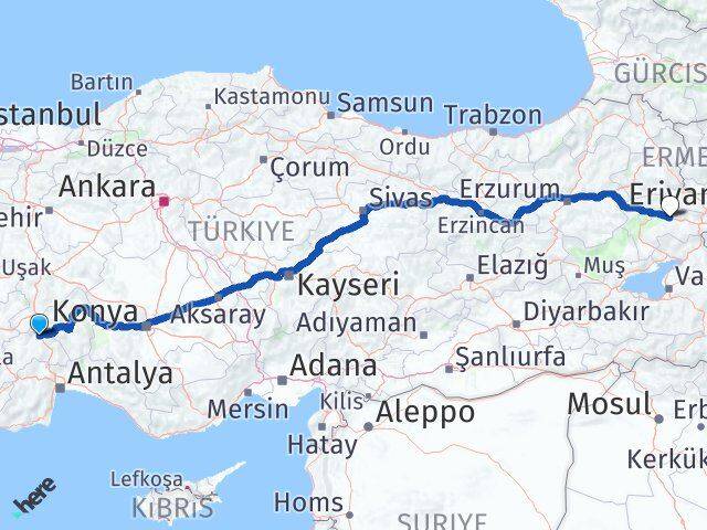 Burdur Taşlıçay Ağrı Arası Kaç Km - Yol Haritası