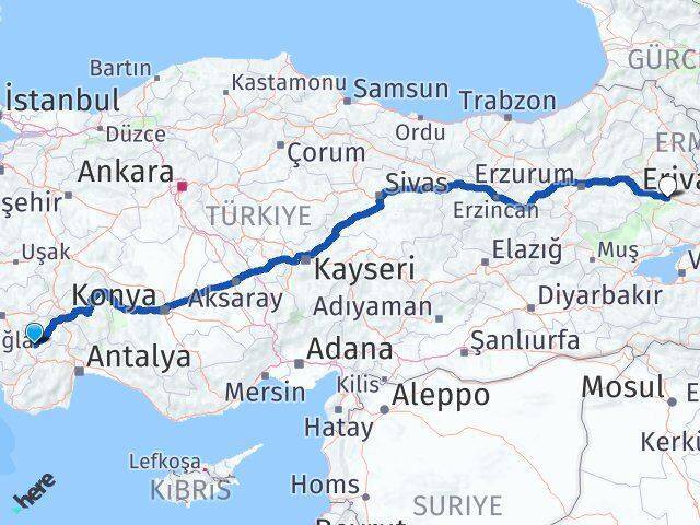 Tefenni Ağrı Arası Kaç Km - Yol Tarifi