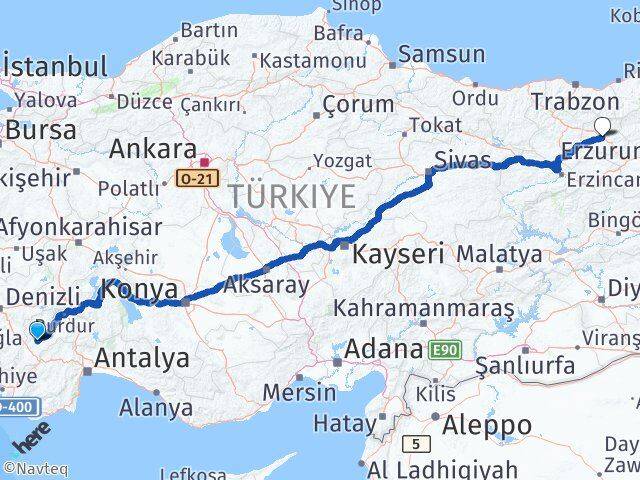 Burdur Tefenni Bayburt Arası Kaç Km - Yol Haritası