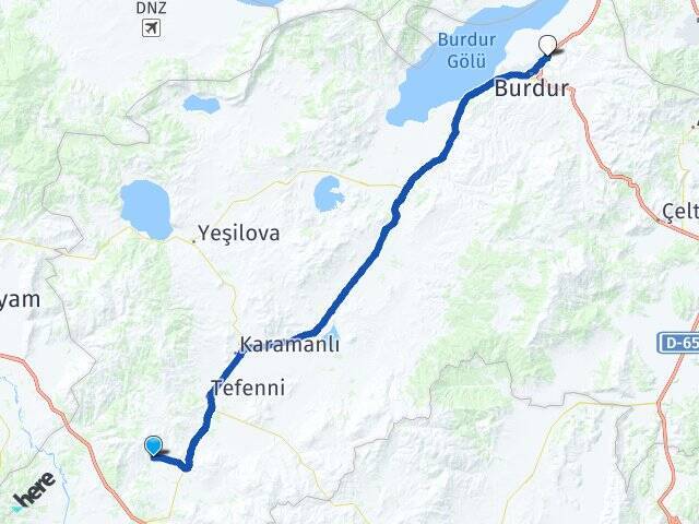 Beyköy Burdur Otogarı Arası Kaç Km - Yol Tarifi