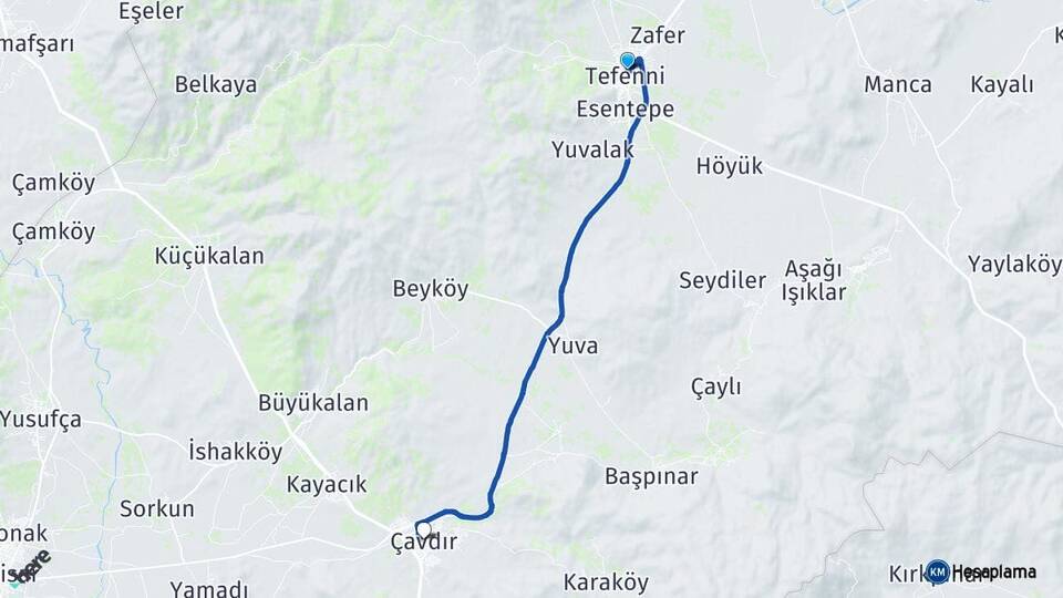 Burdur Tefenni Çavdır Arası Kaç Km - Yol Haritası