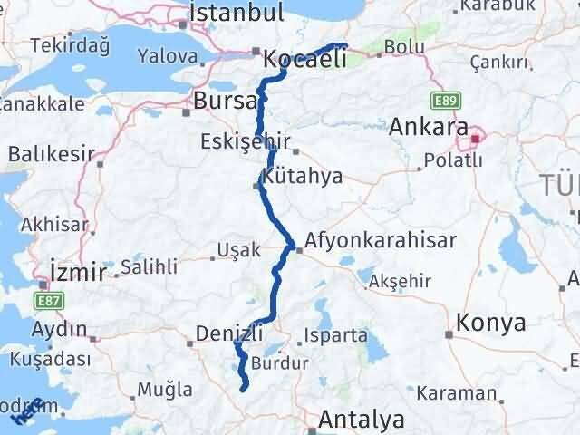 Burdur Tefenni Düzce Arası Kaç Km - Yol Haritası