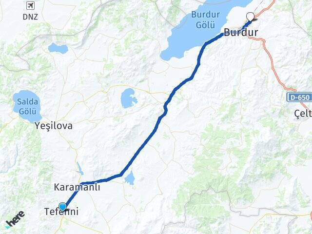 Kır Burdur Otogarı Arası Kaç Km - Yol Tarifi