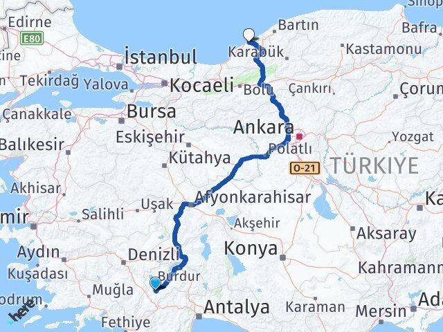 Burdur Tefenni Zonguldak Arası Kaç Km - Yol Haritası