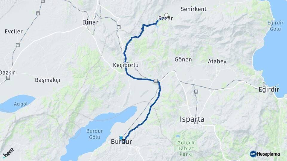 Burdur Uluborlu Arası Kaç Km - Yol Tarifi