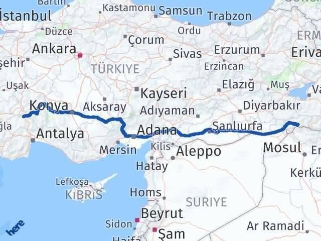 Burdur Uludere Şırnak Arası Kaç Km - Yol Haritası