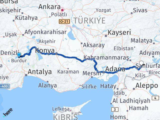 Burdur Yavuzeli Gaziantep Arası Kaç Km - Yol Haritası