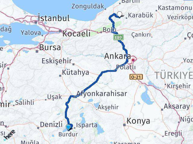 Burdur Yenice Arası Kaç Km - Yol Tarifi