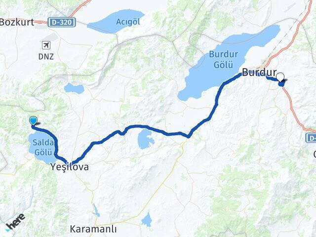 Doğanbaba Mehmet Akif Ersoy Üniversitesi Arası Kaç Km - Yol Tarifi