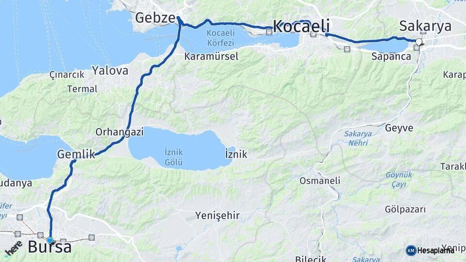 Bursa Arifiye Arası Kaç Km - Yol Tarifi