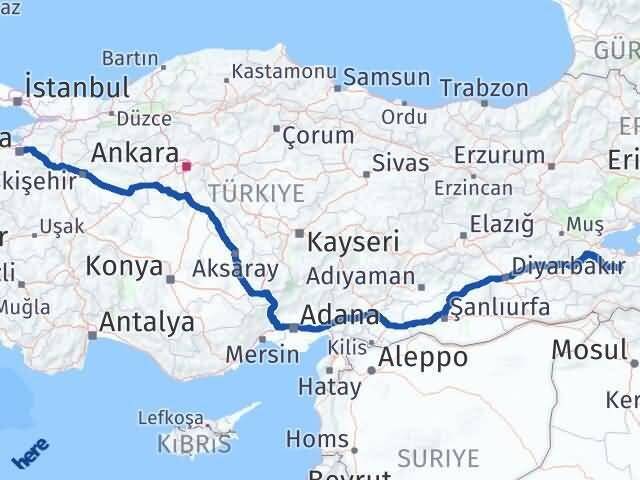 Bursa Bahçesaray Van Arası Kaç Km - Yol Haritası