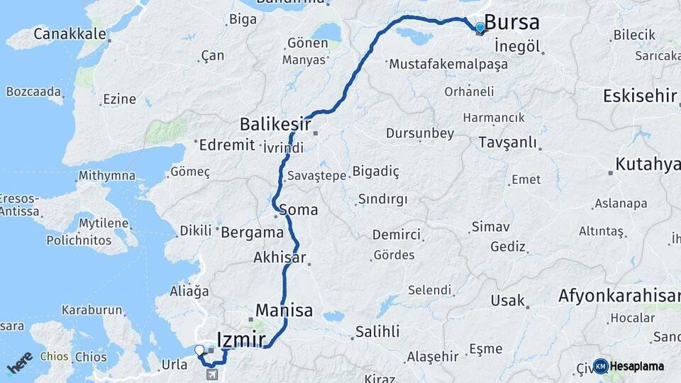 Bursa Balçova Arası Kaç Km - Yol Tarifi