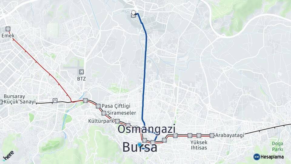 Bursa Bursa Otogarı Arası Kaç Km - Yol Tarifi