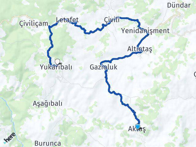 Aktaş Yukarıbalı Arası Kaç Km - Yol Tarifi
