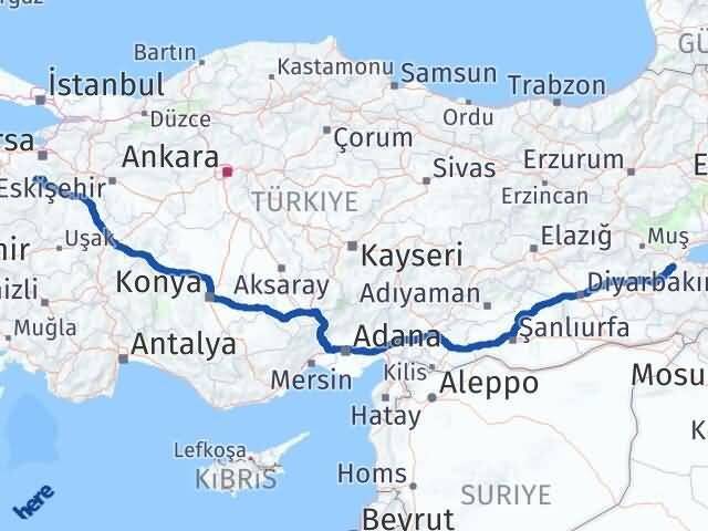 Bursa Büyükorhan Bitlis Arası Kaç Km - Yol Haritası