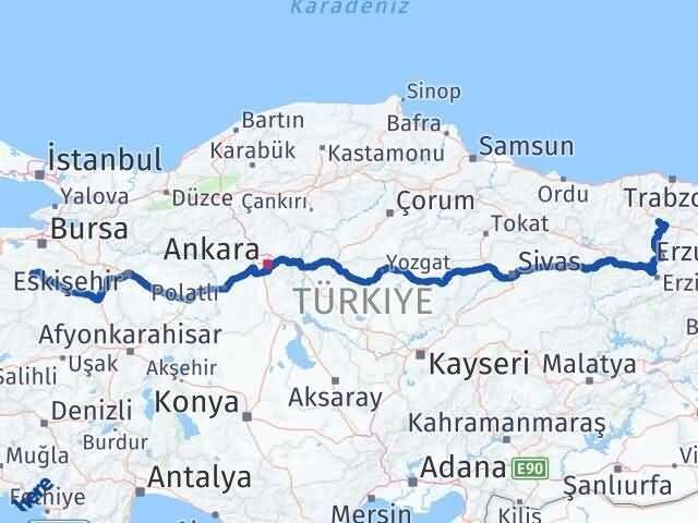 Bursa Büyükorhan Gümüşhane Arası Kaç Km - Yol Haritası