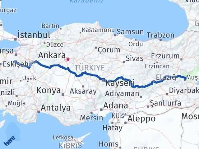 Bursa Büyükorhan Muş Arası Kaç Km - Yol Haritası