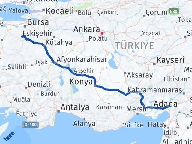 Bursa Büyükorhan Osmaniye Arası Kaç Km - Yol Haritası