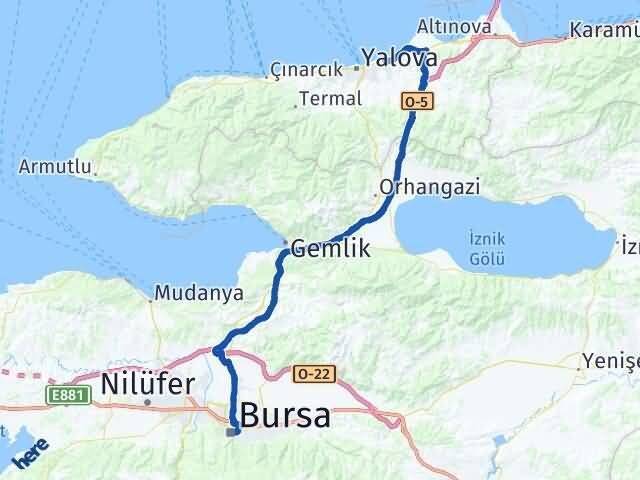Bursa Çiftlikköy Arası Kaç Km - Yol Tarifi