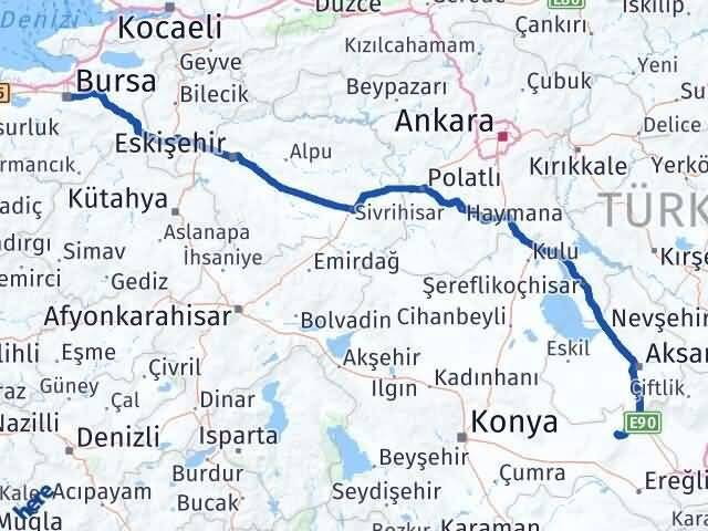 Bursa Emirgazi Arası Kaç Km - Yol Tarifi