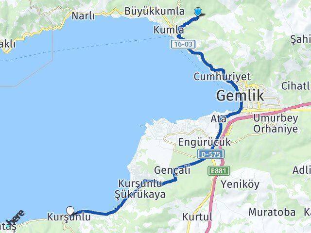 Küçükkumla Kurşunlu Arası Kaç Km - Yol Tarifi