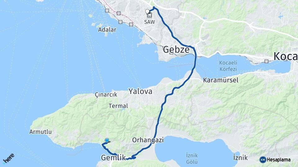 Küçükkumla Kurtköy Arası Kaç Km - Yol Tarifi