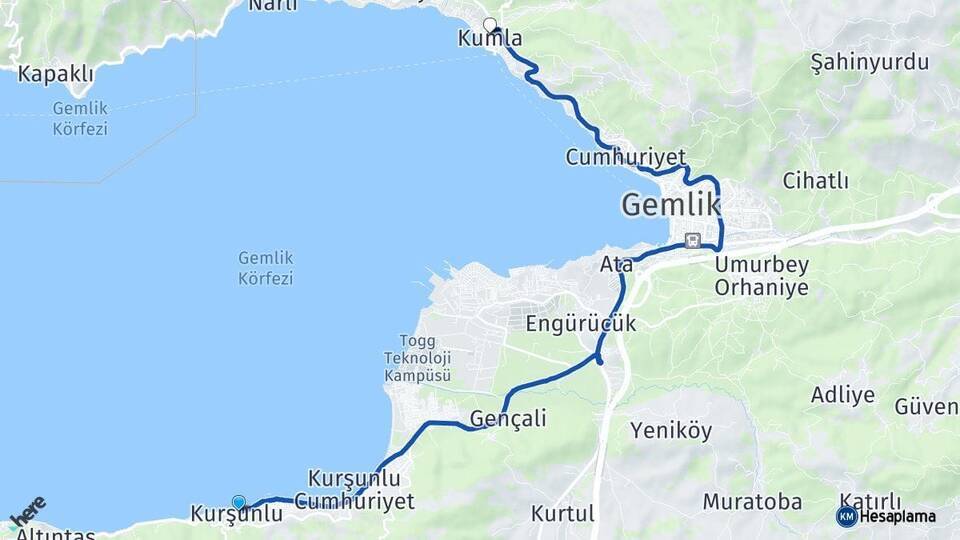 Kurşunlu Kumla Arası Kaç Km - Yol Tarifi