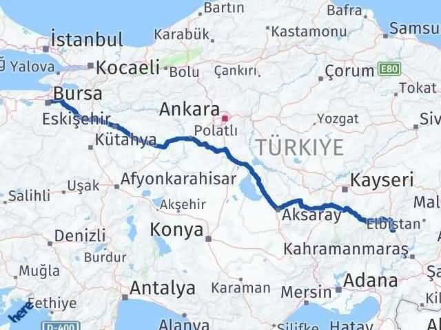 Bursa Göksun Kahramanmaraş Arası Kaç Km - Yol Haritası