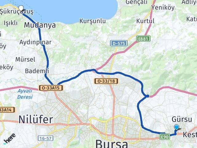 Yenidoğan Budo Bursa Deniz Otobüsleri Arası Kaç Km - Yol Tarifi