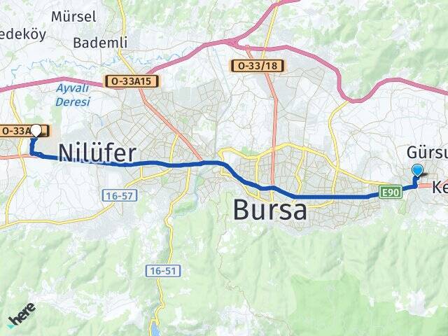 Yenidoğan Bursa Uludağ Üniversitesi Arası Kaç Km - Yol Tarifi
