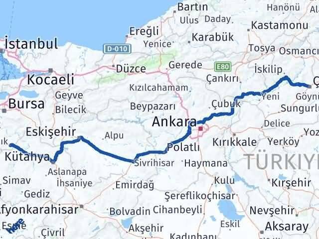 Harmancık Çorum Arası Kaç Km - Yol Tarifi